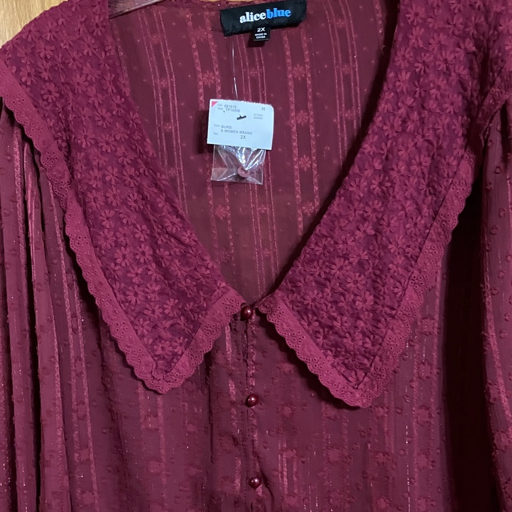 Alice Blue Deep burgundy blouse - Picture 3 of 12